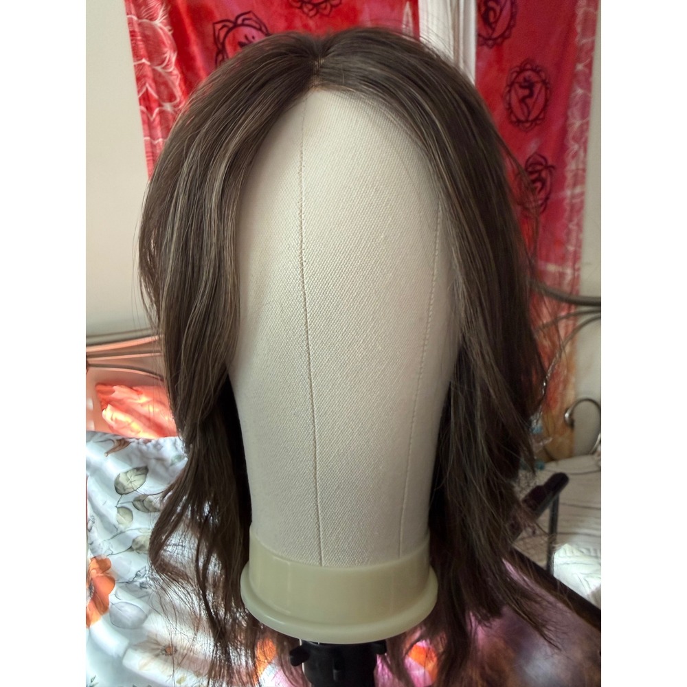 Brown Wavy Lace Front Wig with Blonde Highlights Mid Length CSC unknown